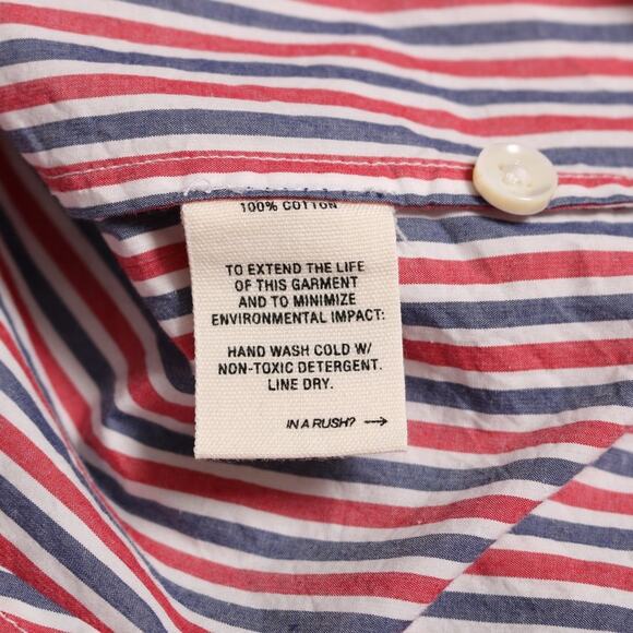 Alex Mill Striped Cotton Popover Tunic Red White Blue Oversized Shirt Size XS - Picture 7 of 10